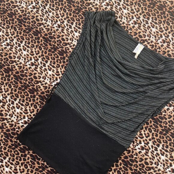 ♥︎ sleazy striped cowl neck top ♥︎ - Picture 2 of 7